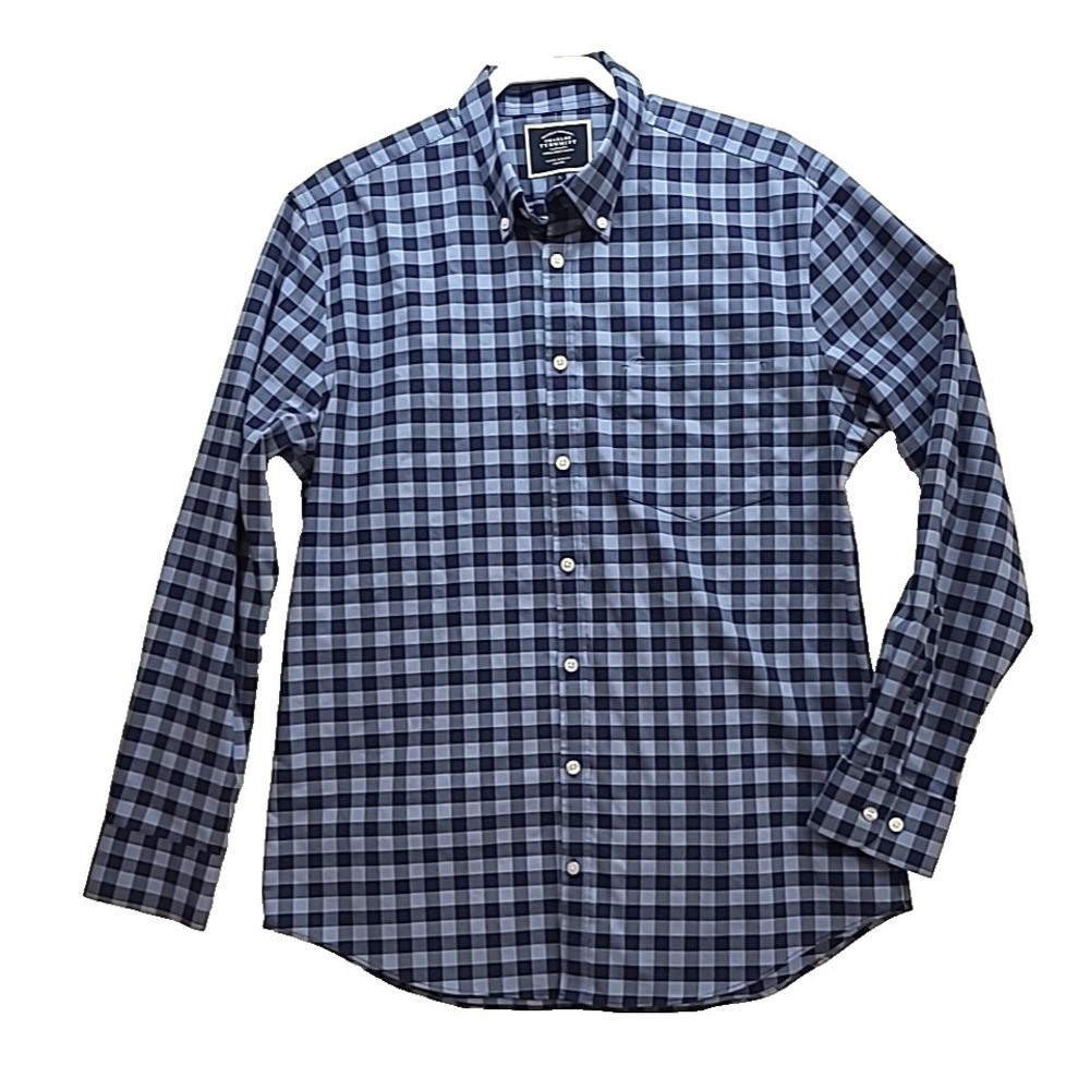 Charles Tyrwhitt Button Up Shirt Mens Blue Buffalo Check Extra Slim Fit Sz L‎